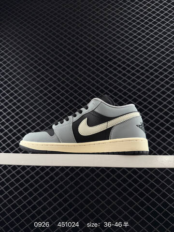 Jordan Air Jordan 1 Low Light Grey Black Cream EU 36-46 Sneaker - Unisex (BS-80628)