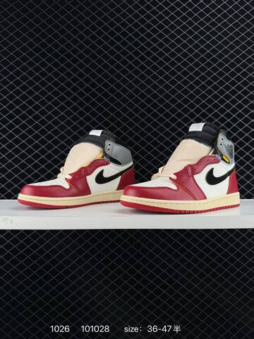Jordan Air Jordan 1 Retro High OG NRG Union Los Angeles Red White Black Grey Cream EU 36-47 Basketball Shoe - Unisex (BS-80435)