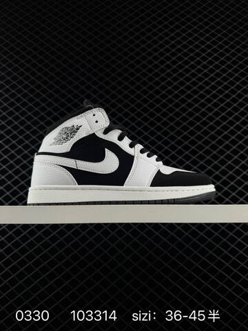 Jordan Air Jordan 1 Mid Black White Orange EU 36-45 Basketball Shoe - Unisex (BS-79581)