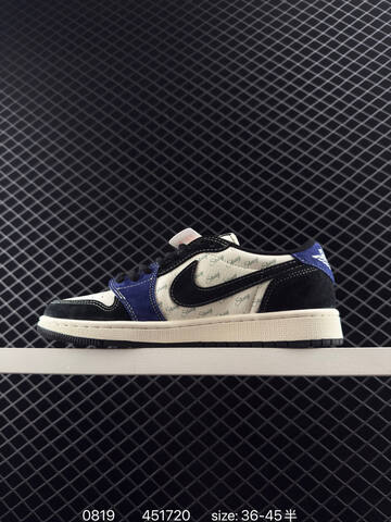 Jordan Air Jordan 1 Low Travis Scott Stussy Sail Black Blue EU 36-45 Sneaker - Unisex BS-80874