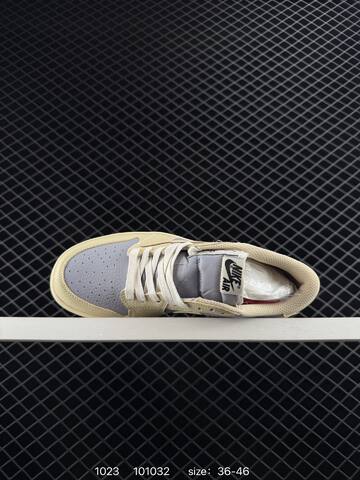 Jordan Air Jordan 1 Low Travis Scott DM7866-061 Pale Yellow Light Grey White EU 36-46 Sneaker - Unisex (BS-80451)