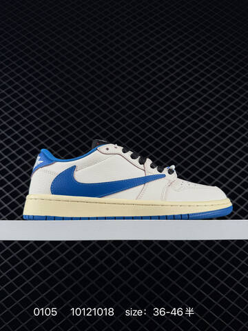 Jordan Travis Scott x Air Jordan 1 Low Sail Blue Cream Black EU 36-46 Sneaker - Unisex (BS-79895)
