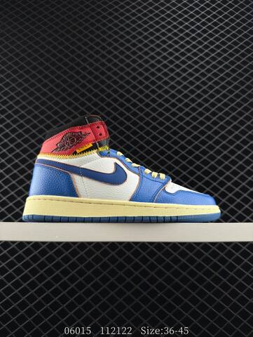 Jordan Union x Air Jordan 1 Retro High PK NRG Blue White Red Yellow Black EU 36-45 Sneaker - Unisex (BS-81204)