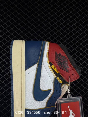 Jordan Union Los Angeles x Air Jordan 1 Retro High OG NRG Storm Blue White Navy Red Cream Black EU 36-48 Basketball Shoe - Unisex (BS-79760)