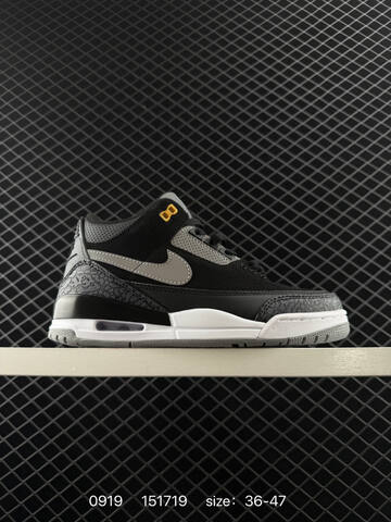Jordan Air Jordan 3 Retro Tinker Black Cement Black Grey White Yellow EU 36-47 Basketball Shoe - Unisex (BS-80667)