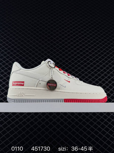 Nike Air Force 1 07 Low white gray with red accents 36-45 lifestyle