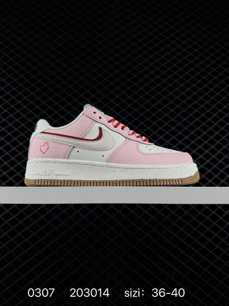 Nike Air Force 1 07 pink white red with gum sole 36-40 casual lifestyle