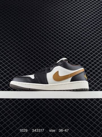 Jordan Air Jordan 1 Low Black White Golden Brown Sail EU 36-47 Sneaker - Unisex (BS-80405)