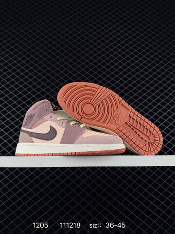 Jordan Air Jordan 1 Retro Mid DQ8426-517 Pink Purple Cream Orange EU 36-45 Sneaker - Unisex (BS-80107)