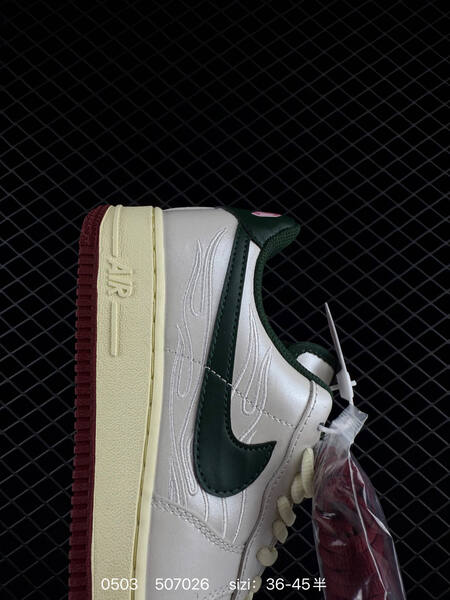Nike Air Force 1 '07 Low white/green/burgundy/cream 36-45 lifestyle