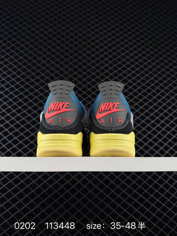 Jordan Air Jordan 4 Retro Union Off Noir Black Blue Yellow Red White EU 35-48 Basketball Shoe - Unisex (BS-79732)