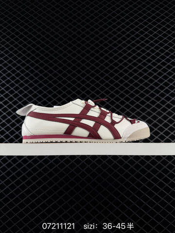 Onitsuka Tiger Mexico 66 Cream White Burgundy EU 36-45 Sneaker Casual Sneakers - Unisex (BS-81721)