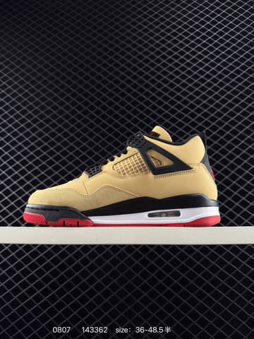 Jordan Air Jordan 4 Retro Tan Black White Red EU 36-48 5 Basketball Shoe - Unisex (BS-80961)