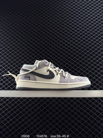 Jordan Air Jordan 1 Low Off White Grey Black EU 36-45 Sneaker - Unisex (BS-80757)