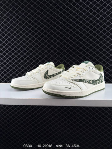 Jordan Air Jordan 1 Low OG SP Travis Scott x Fragment Design x Dior Sail Olive Green White EU 36-45 Sneaker - Unisex (BS-80806)