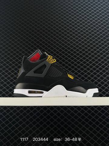 Jordan Air Jordan 4 Retro Black Gold White Red EU 36-48 Basketball Shoe - Unisex (BS-80249)
