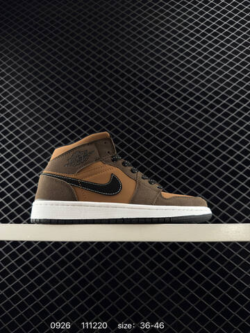 Jordan Air Jordan 1 Mid Black Yellow White Brown EU 36-46 Basketball Shoe - Unisex (BS-80626)