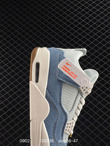 Jordan Air Jordan 4 Retro Denim Worn Blue Light Blue Blue White Gold Gum Brown EU 36-47 Basketball Shoe - Unisex (BS-80784)