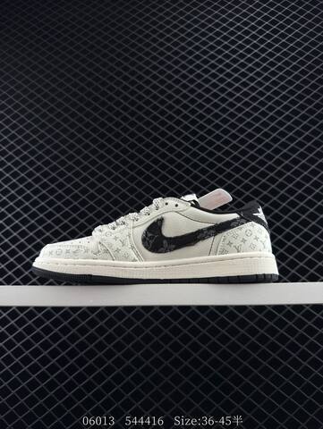 Jordan Air Jordan 1 Low Travis Scott DIY Louis Vuitton Off White Black Light Green EU 36-45 Sneaker - Unisex (BS-81211)