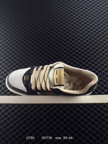 Gucci Distressed Screener 546163 A39 G O9085 Black White Green Red Cream 35-44 Sneaker Casual Sneakers - Unisex (BS-85513)