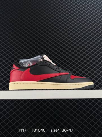 Jordan Air Jordan 1 Low Travis Scott Black Red Cream EU 36-47 Sneaker - Unisex (BS-80254)