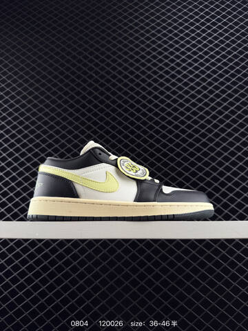 Jordan Air Jordan 1 Low Black Sail Pale Yellow EU 36-46 Sneaker - Unisex (BS-80974)