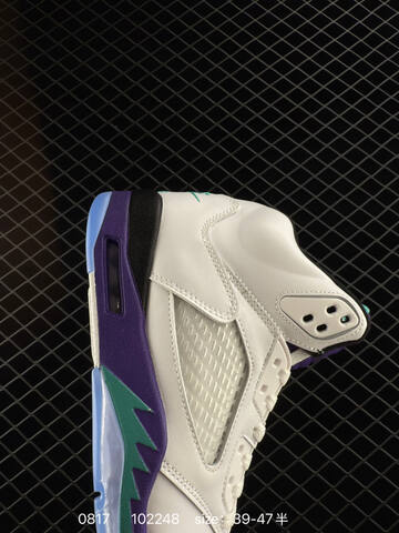 Jordan Air Jordan 5 Low White Purple Black Green EU 39-47 Basketball Shoe - Unisex (BS-80893)