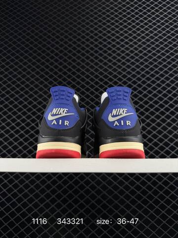 Jordan Air Jordan 4 Retro Black Red Blue Cream White EU 36-47 Basketball Shoe - Unisex (BS-80248)