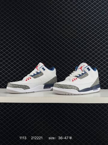 Jordan Air Jordan 3 Retro White Navy Red Grey EU 36-47 Basketball Shoe - Unisex (BS-80291)