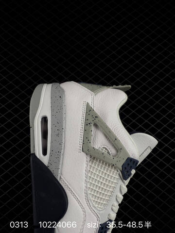 Jordan Air Jordan 4 Retro White Grey Navy Red EU 35 5-48 5 Basketball Shoe - Unisex (BS-79668)