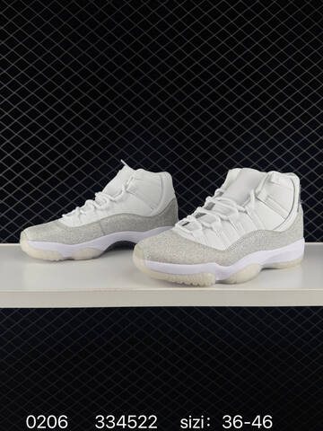 Jordan Air Jordan 11 White Silver Clear EU 36-46 Basketball Shoe - Unisex (BS-79714)