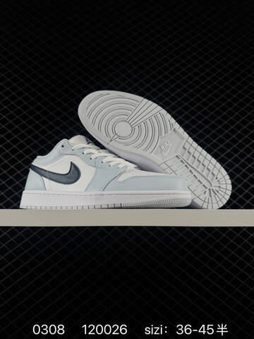 Jordan Air Jordan 1 Low White Light Grey Dark Navy EU 36-45 Sneaker - Unisex (BS-79693)
