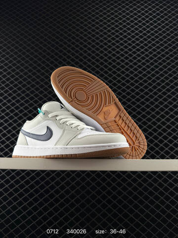 Jordan Air Jordan 1 Low White Light Grey Navy Brown EU 36-46 Sneaker - Unisex (BS-81077)