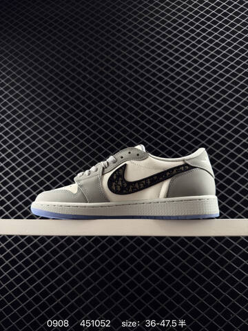 Jordan Air Jordan 1 Low Dior White Grey Black Blue EU 36-47 5 Sneaker - Unisex (BS-80745)