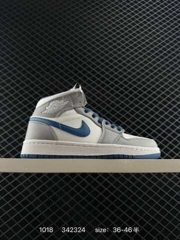 Jordan Air Jordan 1 Mid Black White Light Grey EU 36-46 Basketball Shoe - Unisex (BS-80491)