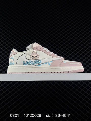 Jordan Air Jordan 1 Low Travis Scott Labubu Custom Off White Light Pink Light Blue EU 36-45 Sneaker - Unisex (BS-79708)