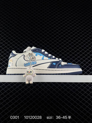Jordan Air Jordan 1 Low Travis Scott Labubu Custom Off White Light Pink Light Blue EU 36-45 Sneaker - Unisex (BS-79708)
