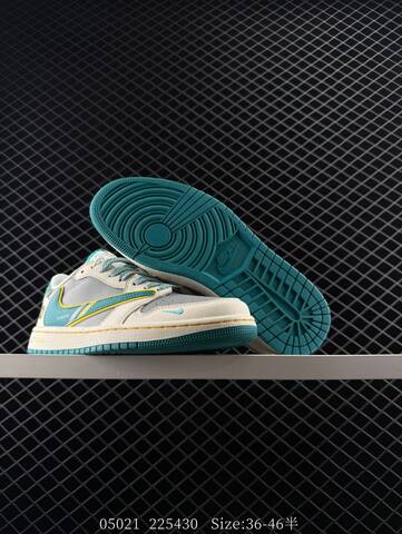 Jordan Air Jordan 1 Low OG Sail Grey Teal Yellow EU 36-46 Skate Shoe - Unisex (BS-81332)