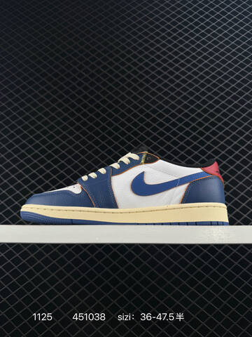 Jordan Air Jordan 1 Low White Blue Cream Red Yellow EU 36-47 5 Sneaker - Unisex (BS-80187)