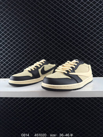 Jordan Travis Scott x Air Jordan 1 Low Pale Cream Black EU 36-46 Sneaker - Unisex (BS-80923)