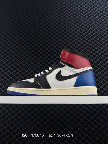 Jordan Union x Fragment Design x Air Jordan 1 Retro High OG Black White Red Blue Cream EU 36-47 5 Basketball Shoe - Unisex (BS-80230)