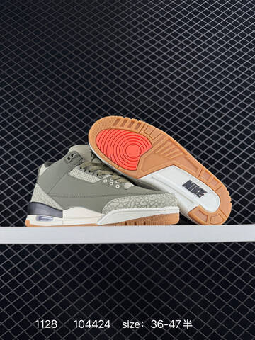 Jordan Air Jordan 3 Olive Green Sail Black Gum EU 36-47 Basketball Shoe - Unisex (BS-80163)