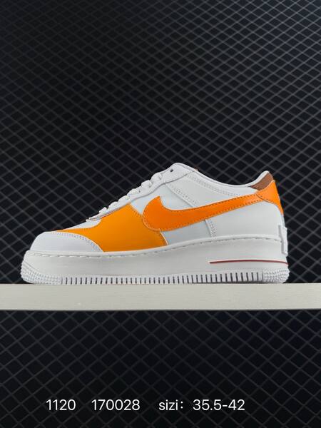 Nike Air Force 1 07 White Orange Brown 35 5-42 lifestyle
