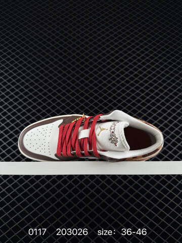Jordan Air Jordan 1 Low CNY White Brown Tan Red Sail EU 36-46 Sneaker - Unisex (BS-79811)
