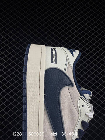 Jordan Air Jordan 1 Low OG Fragment Design x Travis Scott Sail Grey Navy Off White EU 36-45 Sneaker - Unisex (BS-79963)