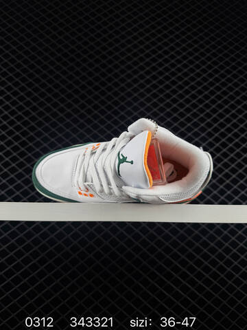 Jordan Air Jordan 3 Retro Rare Air White Dark Green Orange Cream EU 36-47 Basketball Shoe - Unisex (BS-79674)