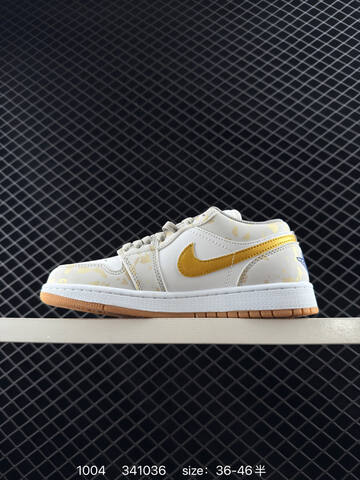 Jordan Air Jordan 1 Low White Gold Grey Gum EU 36-46 Sneaker - Unisex (BS-80582)