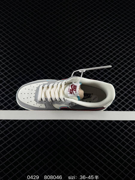 Nike Air Force 1 '07 LV8 gray/white with burgundy and light blue accents 36-45 lifestyle