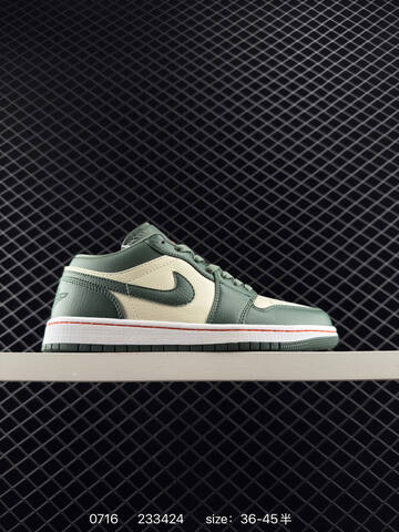 Jordan Air Jordan 1 Low Green Cream White Orange EU 36-45 Sneaker - Unisex (BS-81061)