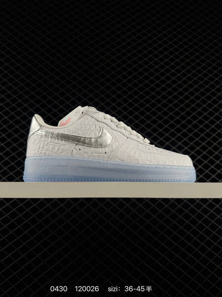 Nike Air Force 1 '07 Low white/silver with icy blue translucent sole 36-45 lifestyle